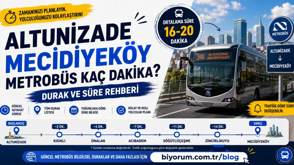 Altunizade Mecidiyeköy Metrobüs Kaç Dakika? Durak ve Süre Rehberi