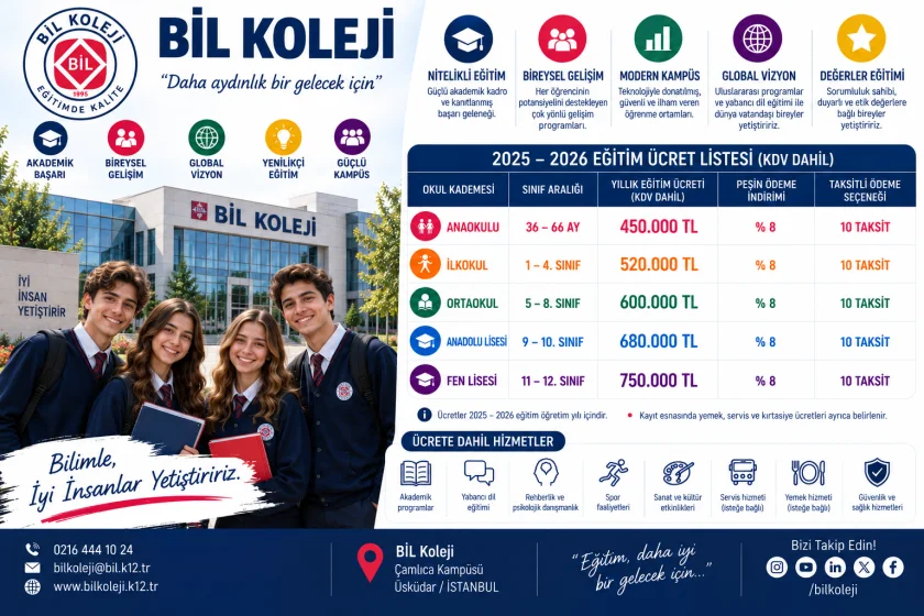BİL Koleji Fiyatları 2026-2027: Güncel Ücretler ve Kampüsler