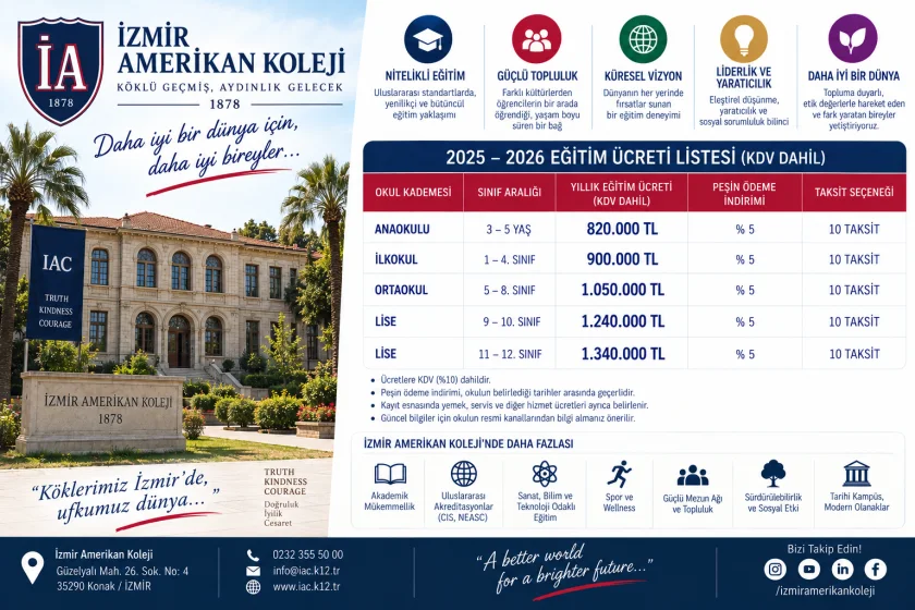 İzmir Amerikan Koleji Fiyatları 2026-2027: Güncel ACI Ücretleri