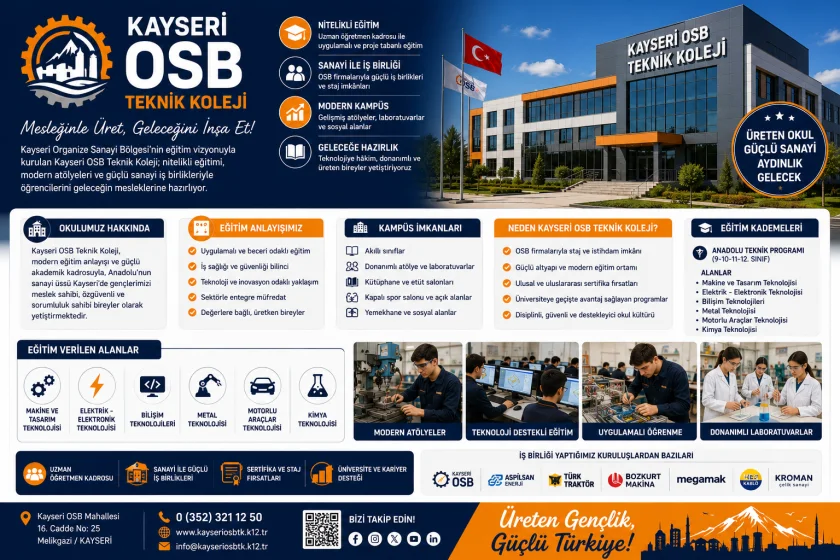 Kayseri OSB Teknik Koleji: Bölümler, Kayıt Şartları ve Eğitim Rehberi
