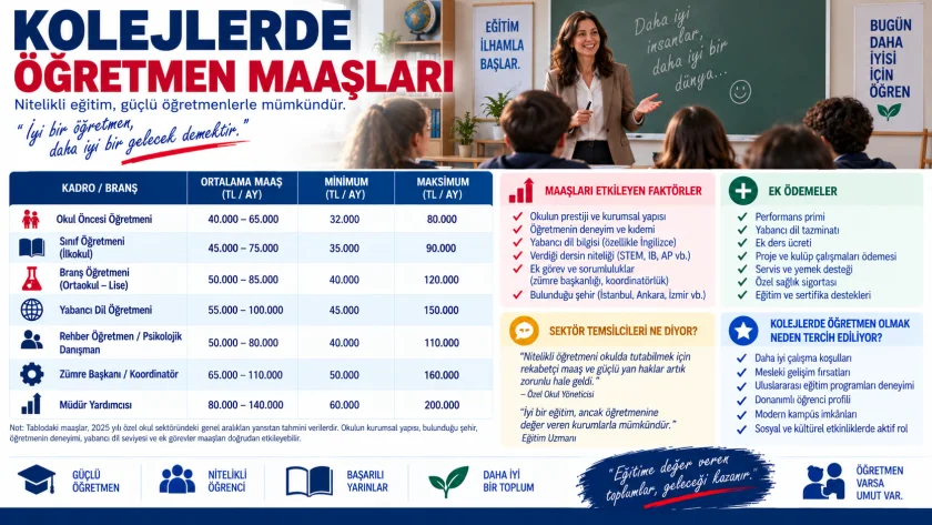 Kolejlerde Öğretmen Maaşları: 2026 Özel Okul Maaşları