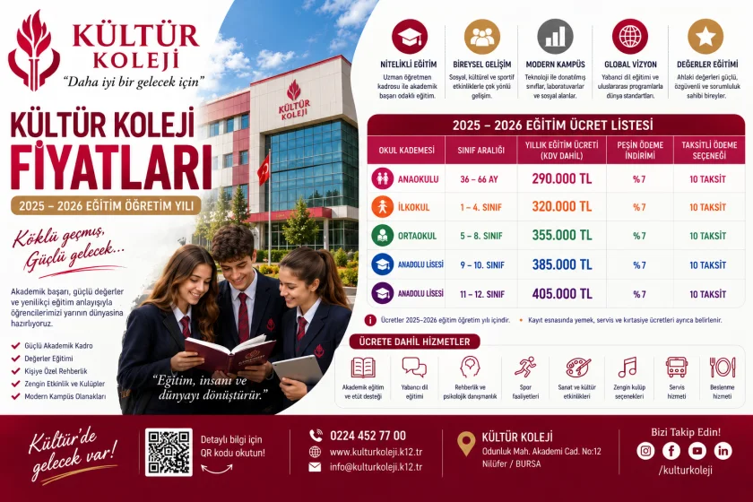 Kültür Koleji Fiyatları 2026-2027: Güncel Ücretler