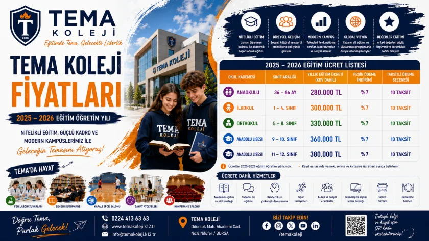 Tema Koleji Fiyatları 2026-2027: Güncel Ücretler ve Bursluluk